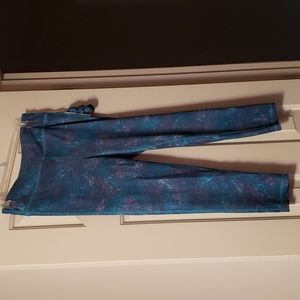 NWT Ideology Big Girls Aqua Carnival Leggings with Scrunchy Size XL